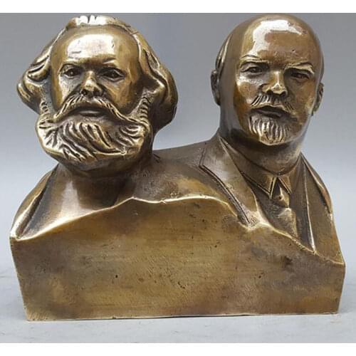 Copper Statue Great Communist Marx And Lenin Bust Bronze Statue