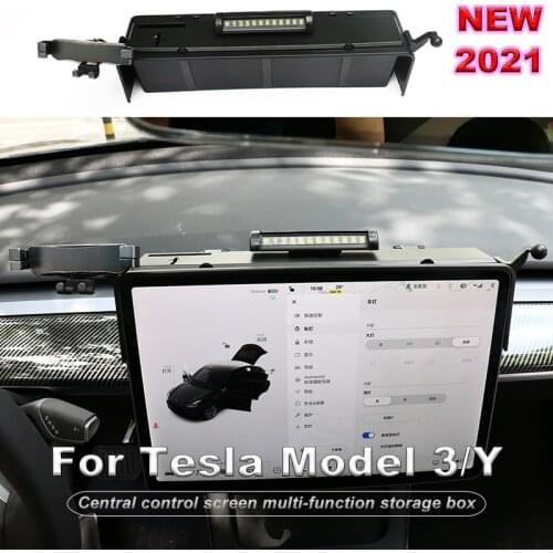 Central Control Screen Multi-Function Storage Box Mobile Phone Holder Hook Up For Tesla Model 3/Y 2021 Accessories Modification