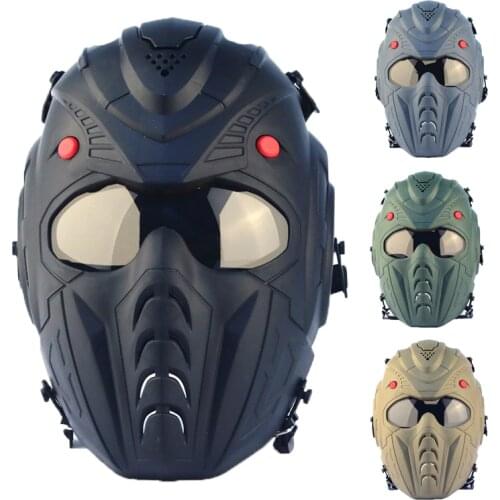 New Timemen Full Face Airsoft Protect Mask Metal Mesh PC Lens Cosplay Multi-Function Protect Tactical Mask Gear Military Games