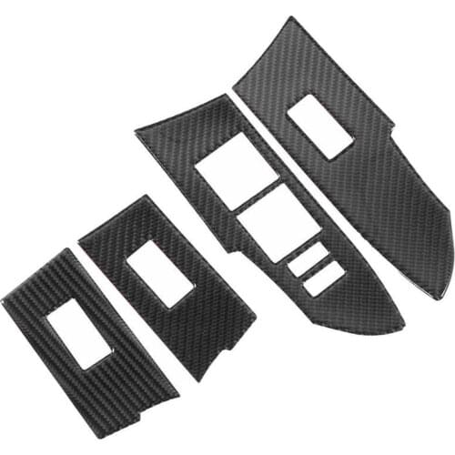 4pcs Carbon Fiber Window Lift Panel Switch Trim Wear Resistant Fit for Corolla 2014 2015 2016 2017 2018 Car Styling