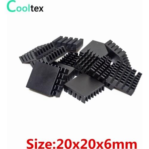 200pcs Extruded Aluminum heatsink 20x20x6mm radiator for Chip IC COOLER cooling