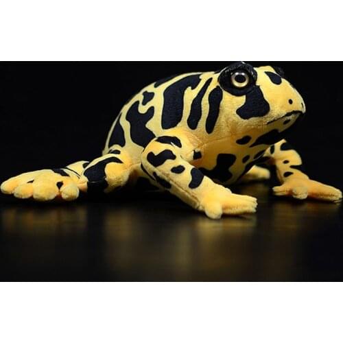 19cm Long Realistic Poison Dart Frog Stuffed Toy Soft Rainforest Animals Yellow Poison Arrow Frogs Plush Toys Gifts