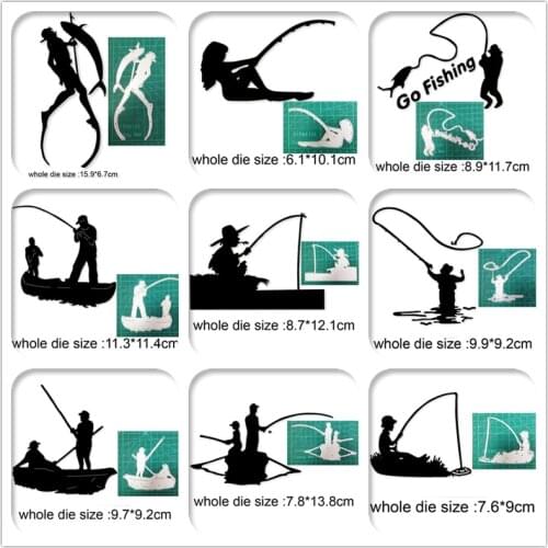 Craft dies Metal cutting dies cut die man woman fishing fishes decoration Scrapbook dies knife mould blade punch stencils dies