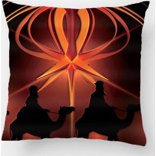 Christmas Wise Men Golden Star Of Bethlehem Throw Pillow Case Decorative Cushion Cover Pillowcase Customize Gift For Sofa Seat