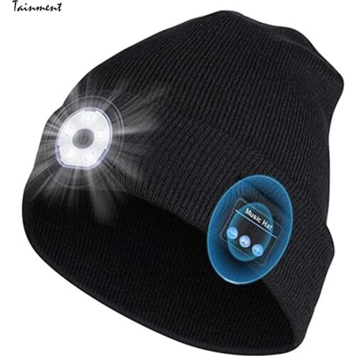 Beanie Hat Women Men Winter Hat with Upgraded 5.0 Bluetooth Wireless Headset Music Winter Rechargeable Cap Hat for Outdoor Sport