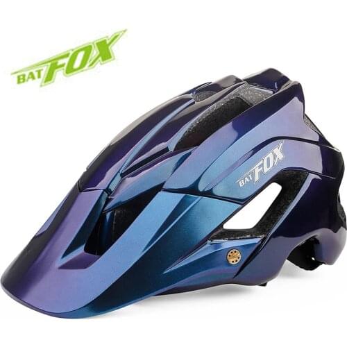 BATFOX MTB Cycling Helmet Women Men Bicycle Helmet Bike Mountain Road Cycling Safety Outdoor Sports Lightweight Big Visor Helme