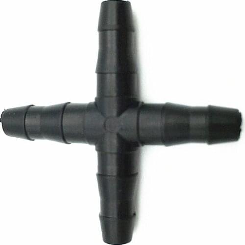 20 Pcs Cross Straight For 4/7 Mm Hose 1/4 'barb Barbed Connector Threaded Garden Greenhouse Micro Irrigation Pipe Accessories