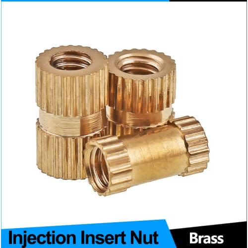 Brass Nuts round Nut Injection Copper Nuts Copper Insert, Copper Embedded Parts, Copper Knurled Copper Flower Mother M1.4-M10 GB
