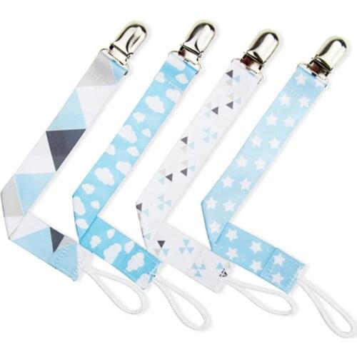4Pcs Baby Pacifier Clip Chain Ribbon Dummy Holder Soother Pacifier Clips Leash Strap Nipple Holder For Infant Feeding