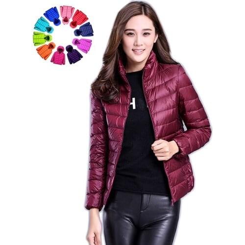 Winter Women Ultralight Thin Down Jacket 90% White Duck Down Hooded Jackets Long Sleeve Warm Coat Parka Female Portable Outwear
