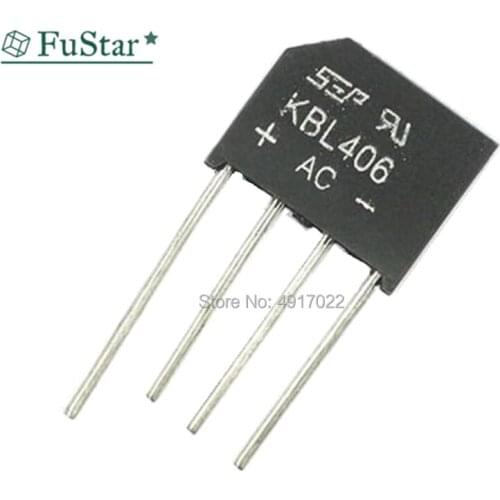 10PCS 4A 600V Diode Bridge Rectifier kbl406 KBL406 DIP4 Copper Foot Flat Bridge KBL 406 New Hot
