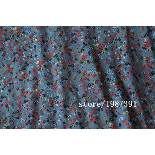 145cm width Paris pearl fabric small flowers pattern blue background can't see through for skirt suit-dress headband CH-7781