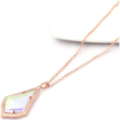 2020 Hot Selling AB Crystal Stone Inlay Cooper Pendnat Necklace Women Fashion Brand Gift Jewelry