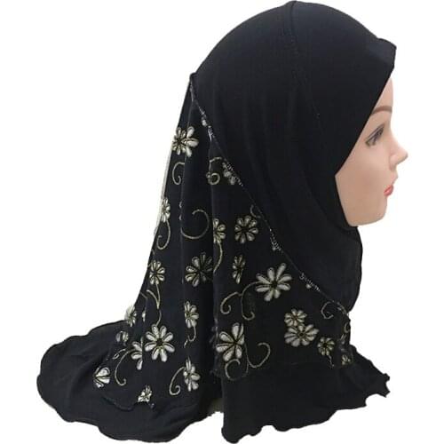 2021 New Kids Hijab For Muslim Girl Women Headscarf Underscarf Caps Jersey Flower Hijab Muslim Fashion Islam Girl Al amira