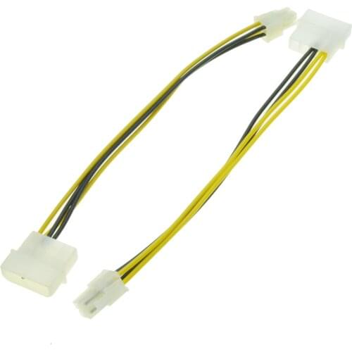 4Pin CPU to IDE Power supply Cable Desktop 4 pin ATX 12V P4 Power Male to Molex D Plug Male Connector Conversion Cable