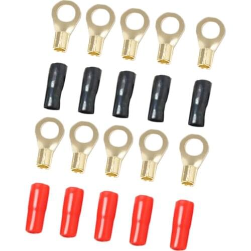 5Pair Fork Brass Terminal 8AWG Flat Insulated Connector Assortment Crimp