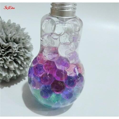 Crystal Soil + Bulb Bottle Hydrogel Polymer Seeds Decor Mud Grow Water Beads Orbit Growing Magic Ball Children Toy Ball 6zSH760