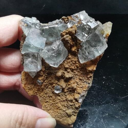 97.4gNatural rare transparent green fluorite mineral cluster crystal home decoration QUARTZ GEM teaching specimen