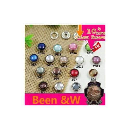 Free shipping!(30Pieces/lot)Pearl Snap Button Rhinestone Buttons 17 Kind of Style 1.0cm Decorative Baby Clothing Beautiful