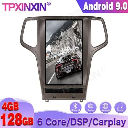 Wireless Carplay 4+128GB For JEEP Grand Cherokee 2010-2019 Tesla style Car GPS Navigation Head Unit Multimedia Player Auto Radio