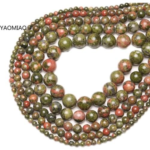 Unakite Beads Natural Stone Beads For Jewelry Making Round Shape Crystal Beads DIY Necklace Bracelet 4/6/8/10/12mm