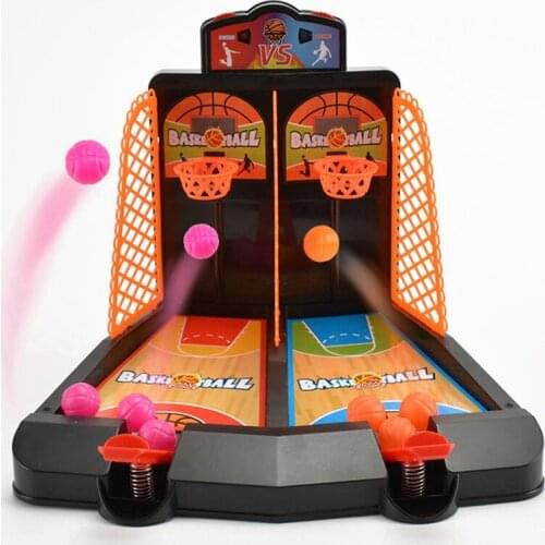 Children 2-Player Desktop Table Basketball Games Classic Arcade Basketball Hoop Set Basketball Shooting Toy