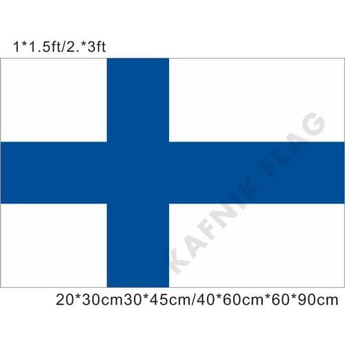 KAFNIK,free shipping 20*30cm/30*45cm/40*60cm/60*90cm small flags Finland Flag for Countries World Event Decorative Flags