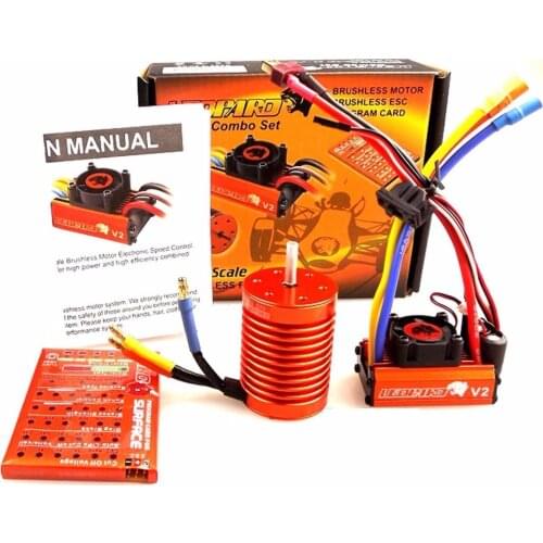 SKYRC LEOPARD 60A V2 ESC Speed controller 9T 4370KV 10T 3930KV 12T 3300KV 13T 3000KV Brushless Motor w/Program Card for 1/10 Car