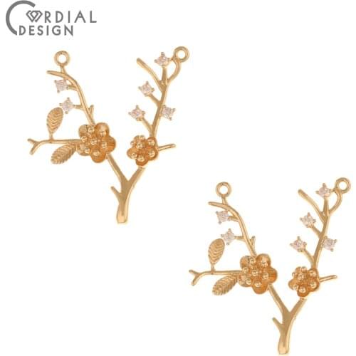 Cordial Design 50Pcs 25*30MM CZ Pendant/Jewelry Accessories/Necklace Making/Hand Made/Jewelry Findings & Components/DIY Charms