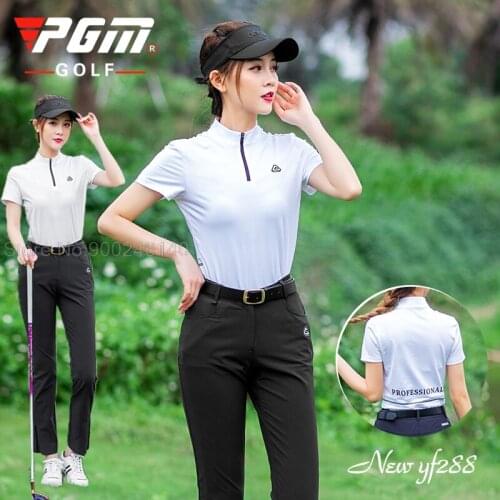 2021 Summer Golf Sportswear Long Pants Slim Fit Elastic Ankle Length Pant Suits Short Sleeve Soft Golf T Shirt Clothing Set