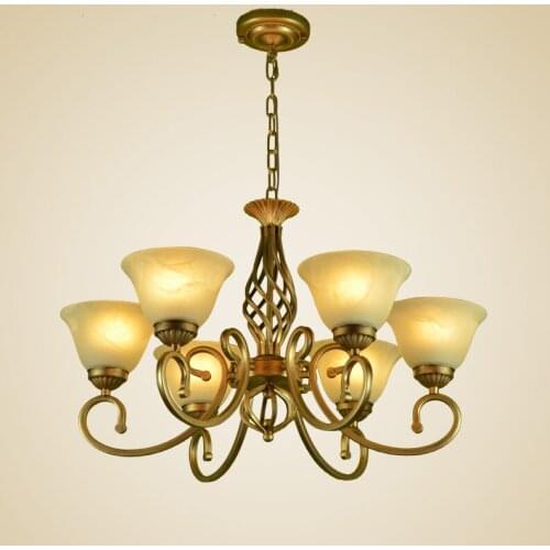 Minimalist art bronze Multiple Chandeliers wrought iron complex classical Chinese bedroom lighting fixtures lampzzp ZX60