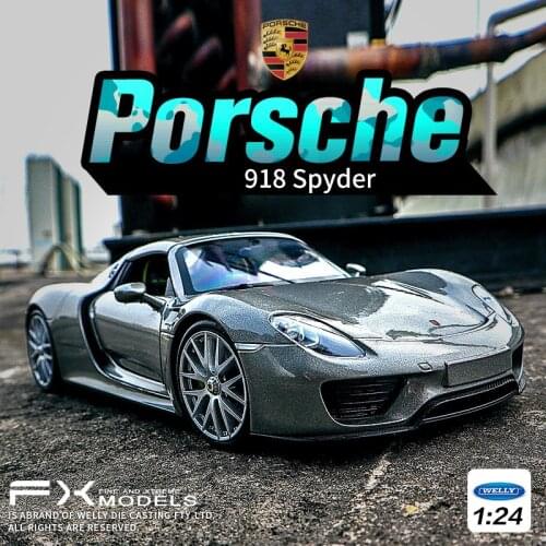 Welly 1:24 Porsche 918 spyder car alloy car model simulation car decoration collection gift toy Die casting model boy toy