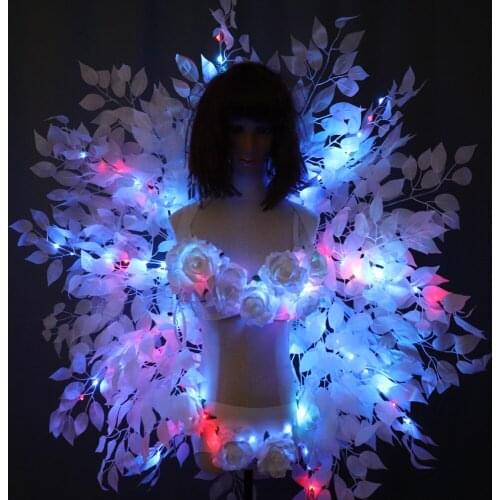 Fashion Luminous Sexy Lady Clothing Led Bra and Luminous Girdle For Night Club Led luminous Sexy Women Suit