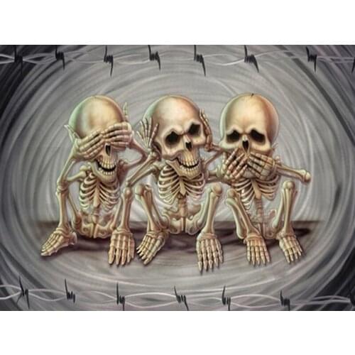 Diy Diamond Painting Full Square Round Drill Three Skeleton 5D Daimond Painting Embroidery Cross Stitch Rhinestone Picture