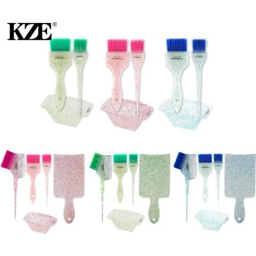 3/5pcs/set Hair Dye Color Brush Bowl Set Dyeing Brush Comb Mixing Bowl Styling Tools Hairdressing Styling Accessory Design Tool