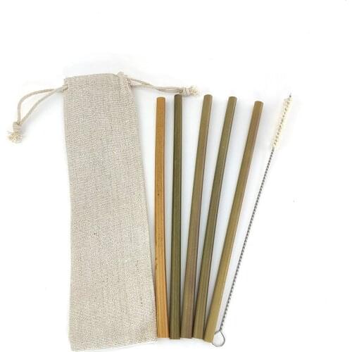Nature Organic Bamboo Straws Reusabl Multiple Packs Eco Friendly Biodegradable Non Plastic Wood Drinking Straw