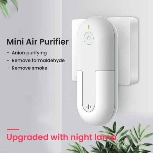 Portable Negative Ion Air Purifier Anion Air Freshener Ionizer Dust Odor Formaldehyde Smoke Removal Night Lamp Toilet Deodorant