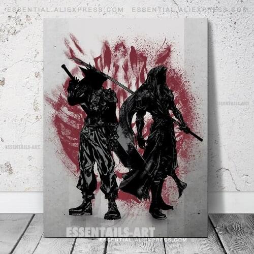 Cloud Strife Sephiroth Born Enemies Poster Canvas Wall Art Painting Decor Pictures Bedroom Study Room Home Decoration Prints