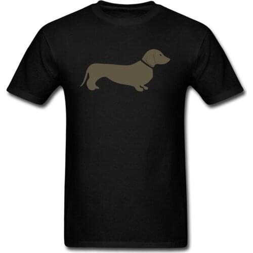 Simple T-shirt For Sale 2018 Chic Men Dachshund Sausage Dog Cartoon Logo Print Black Tee Shirt Short Sleeve Plus Size