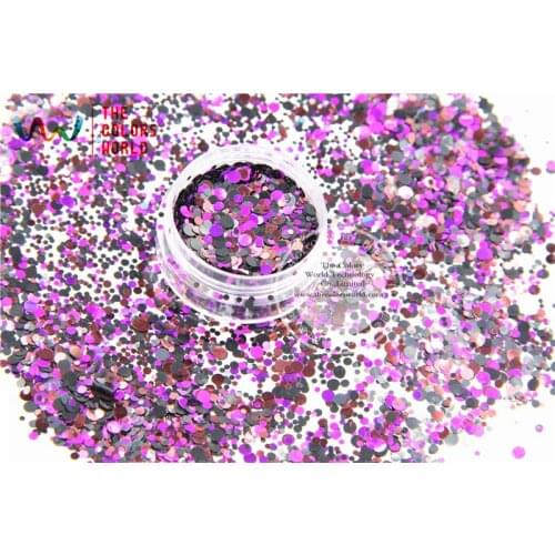 RAMP321-251 Mix Colors Mix Colors Dot shapes round Glitter for nail art ,nail gel, nail polish makeup and DIY decoration