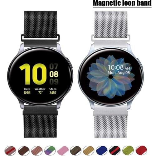 Magnetic loop band for Amazfit gts 2mini Bip/Gtr/47mm/42mm/GTR2/2e 20mm 22mm Metal watch strap Bracelet correa Amazfit bip strap