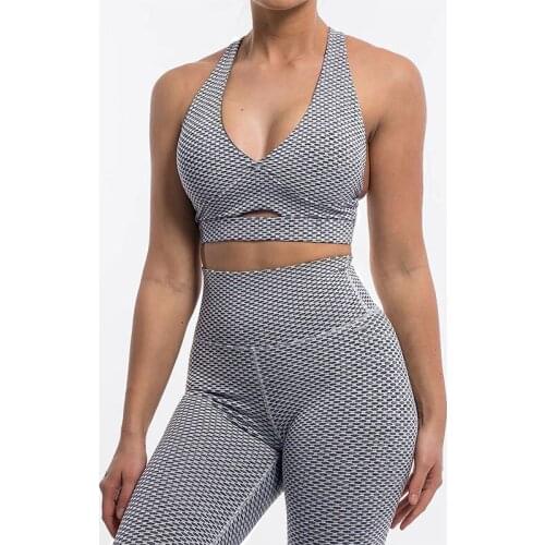 SALSPOR Women Honeycomb Breathable Yoga Sets Sports For Fitness Running Shockproof Push Up Suit Bodybuilding Seamless Gymwear