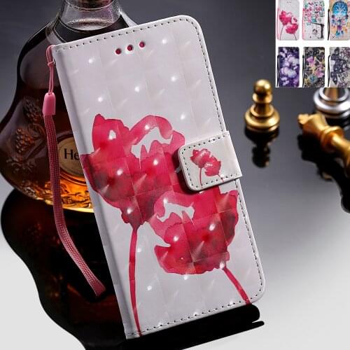 Sunjolly Lanyard 3D Phone Case Stand Flip Wallet Cover coque for Huawei Mate 20 Lite NOVA 3i Mate 10 P20 P9 P10 Pro Lite Mini 6C