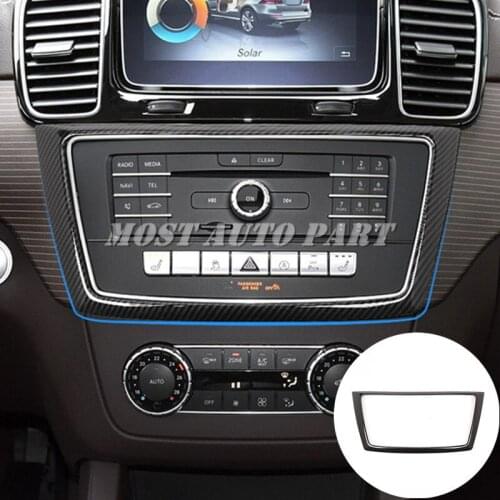 Inner Center Console CD Frame Trim Cover For Mercedes Benz GLS X166 2015-2019 Black/Silver Car Decoration
