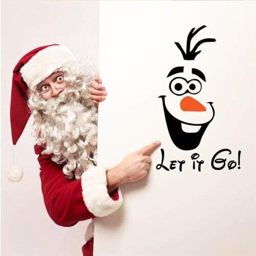 Funny Snowman Olaf Let It Go Wall Stickers Bedroom Window Home Decor Disney Frozen Wall Decals Vinyl Mural Art Diy Posters