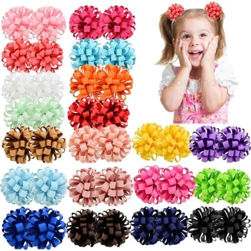 1piece 3inch New Design Beauty Grosgrain Ribbon Flower With Elastic Rope Floral Hair Bands Kids Accessories 813