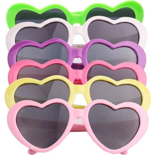 1pcs mini doll glasses for BJD dolls as for 43cm new born doll accessories and American doll plastic heart flower sunglasses