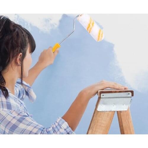 10Pcs Home Multifunctional Wall Decoration Paint Roller Painting Brush Paint Roller Handle Tool DIY Corner Brush Brush Set