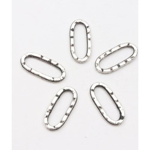 10pcs Antique Silver Color Strip Oval Hollow Shape OT Clasps Hooks Connector For Jewelry Making Supplies Chains DIY Wholesale