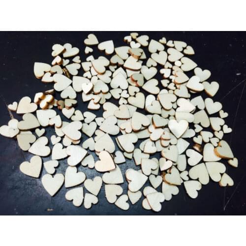 100pcs Mixed Peach heart Blank Unfinished Wood Crafts Art Home Decoration DIY Laser Cut Rustic Wooden craft supplies
